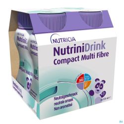 NutriniDrink Compact Multi Fibre Goût Neutre Bouteilles 4x125ml