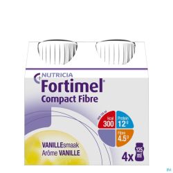 Fortimel Compact Fibre Vanille Bouteilles 4x125ml