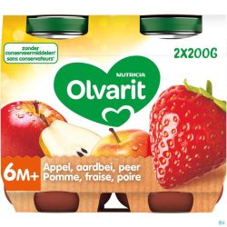 Olvarit Fruit Pomme Fraise 2x200g 6m61