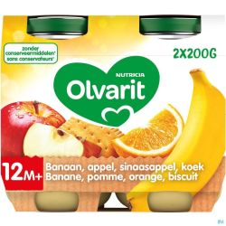 Olvarit Banane Pomme Orange Biscuit 2x200g 12m51