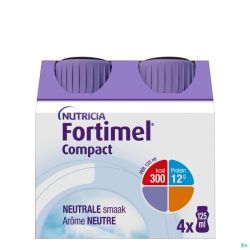 Fortimel Compact Neutre Bouteilles 4x125 ml