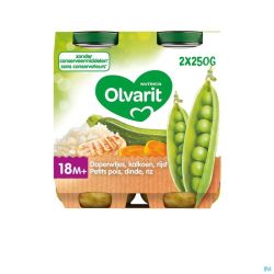 Olvarit Petit Pois Dinde Risotto 2x250g 18m01