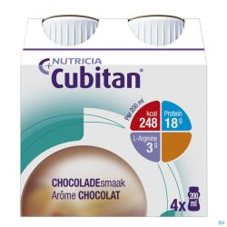 Cubitan Arôme Chocolat Bouteilles 4x200ml