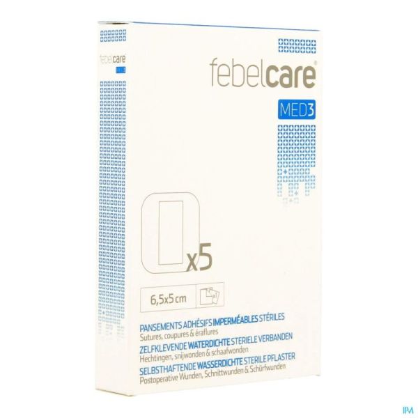 Febelcare Med3 Pans. Adh. Ster. Wtp 6,5x 5,0cm 5