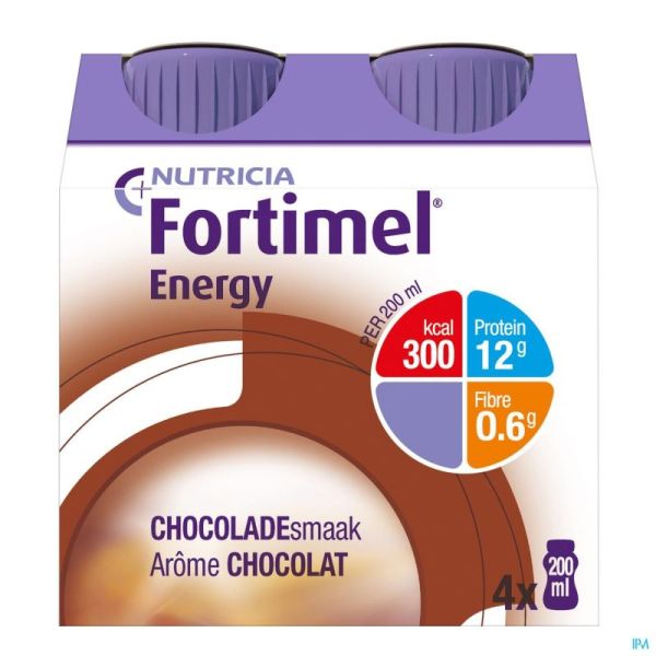 Fortimel Energy Chocolat Bouteilles 4x200ml