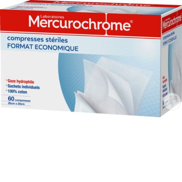 Mercurochrome Compres 20cmx20cm 60