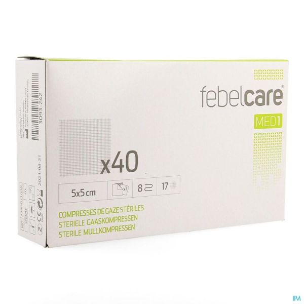 Febelcare med1 compresse gaze ster. 5,0x5,0cm 40x1