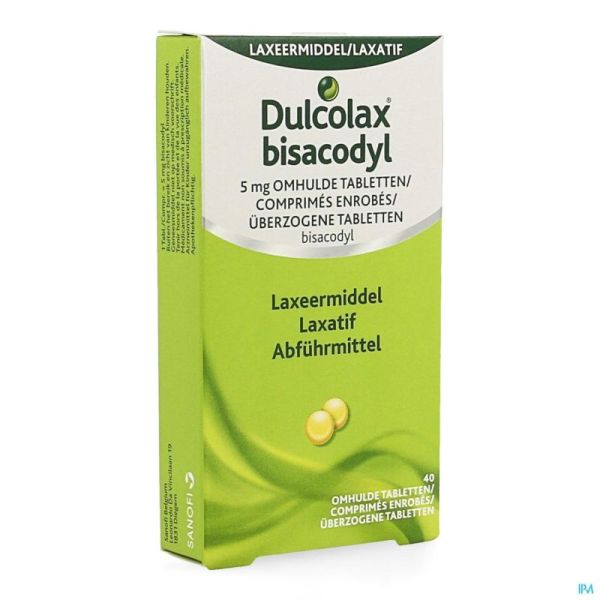 Dulcolax bisacodyl drag  40x 5mg