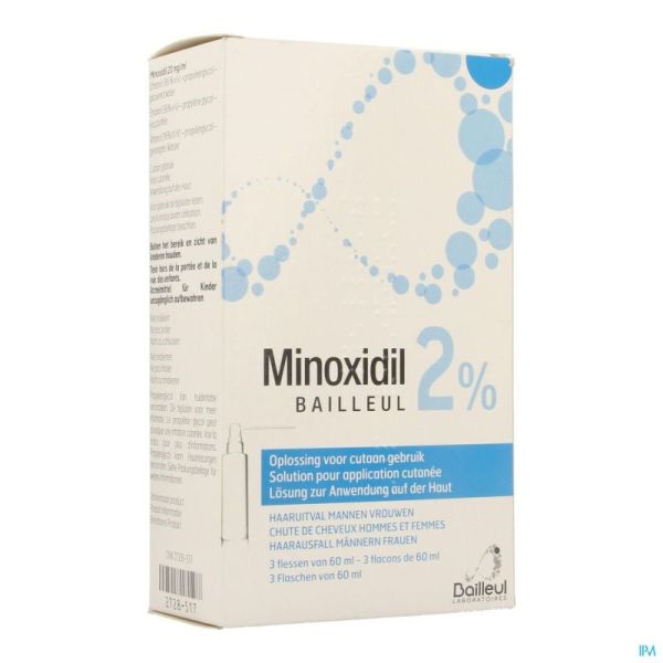 Minoxidil Biorga 2% Sol Cutanee Coffret Fl 3x60ml