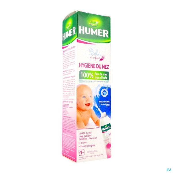 Humer Hygiène Du Nez 100 % Spray Nasal Eau De Mer Adulte 150 ml