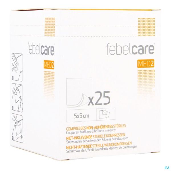 Febelcare med2 compr.n/adh. ster.  5,0x 5,0cm 25x1