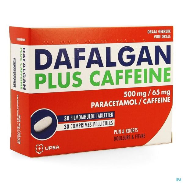 Dafalgan plus caffeine 500mg/65mg comp pell 30