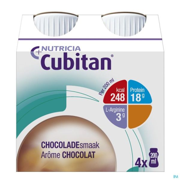 Cubitan Arôme Chocolat Bouteilles 4x200ml