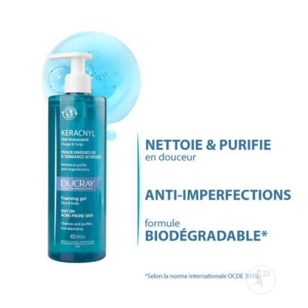 Ducray Keracnyl Gel Moussant 400ml Promo -5?