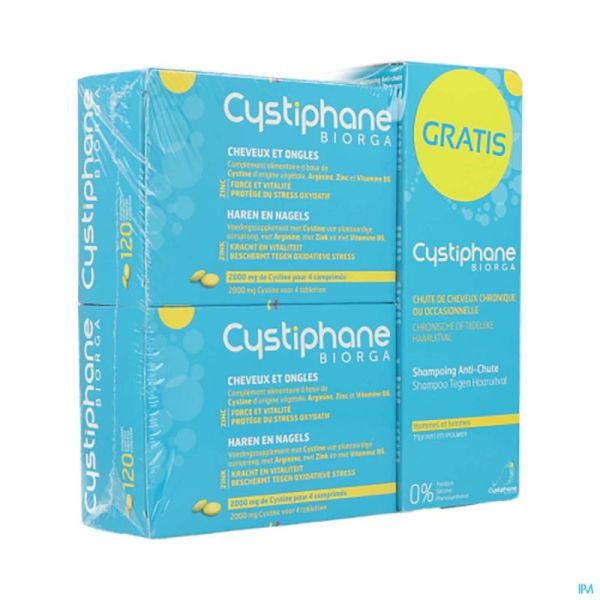 Cystiphane biorga  2 x 120 caps + 120 caps gratuit